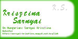 krisztina sarnyai business card